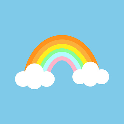 Cute Rainbow app branding color cut cute design element graphic design illustration logo rainbow sky sticker ui