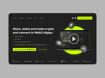 Home page for a crypto landing page des design figma graphic design ui webdesign