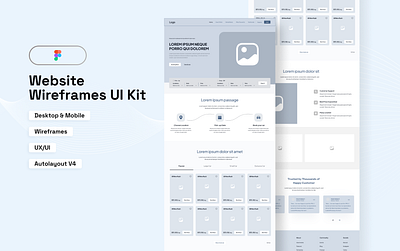 Website Wireframes UI Kit animation branding design graphic design homepage kit landing page logo section ui ui kit vector website wireframe witreframing