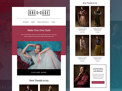 A Fashion clothing store Email Design clothing creative email design design email email design email designer email marketing email ui fashion ui uxui