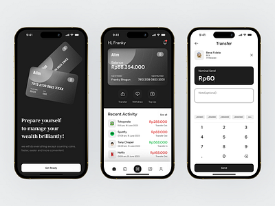 Alim - Digital Wallet bank banking digital banking digital wallet finance financial fintech invesment mobile payment ui uiux ux wallet