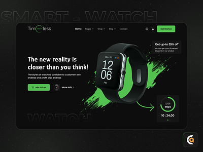 Timeless Smart Watch - Shopify branding client review collection ecommerce features figma footer design graphic design header design hero section landing page logo product card review shopify smart watch typography ui ux ux design watch