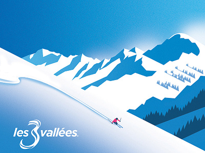 Ski Pass design for the ski resort operator Les 3 Vallées alps branding design illustration packaging ski france ski illustration