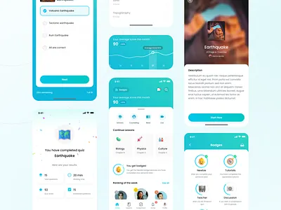 Scoofield - Collage Version e learning education home dashboard leaderboard learning lesson mobile app mobile design online learning students teacher test ui ux