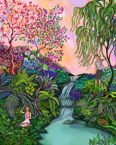 Paradise Garden design graphic design illustration vector