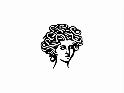 Real Life Medusa Logo beautiful beauty branding character design emblem girl icon illustration logo mark mascot medusa monochrome mythology negative space snakes vector vintage woman