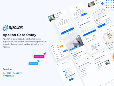 Apollon Case study 🏡 app application casestudy genz landingpage landlord rent styleguide tenant ui uikit ux