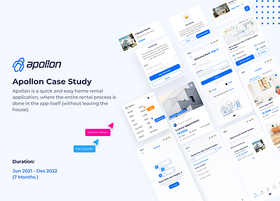 Apollon Case study 🏡 app application casestudy genz landingpage landlord rent styleguide tenant ui uikit ux