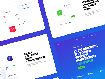 Fintech - read about the product sections app banking blue design fintech flat green interface minimalistic product purple ui