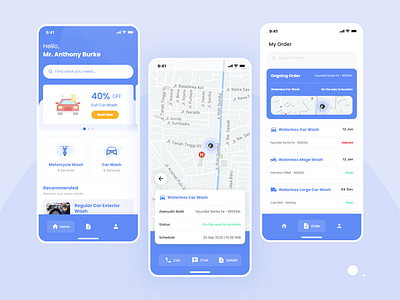 Mobile App - Car wash service for Washee app design mobile app ui