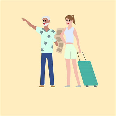 Traveling Characters design graphic design illustration vector
