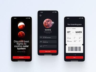Travel to the Space App Design design mobile ui ux