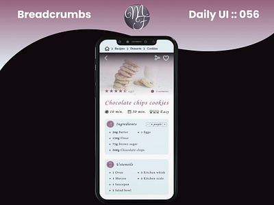 Breadcrumbs Daily UI 056 app application branding breadcrumbs cake cook daily ui design fil dariane graphic design icon illustration recipe ui