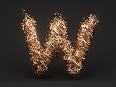 Metal Wires with SideFX Hoduini & RedShift 3d alphabet copper glow hoduini metal redhsift sidefx simulation static wire