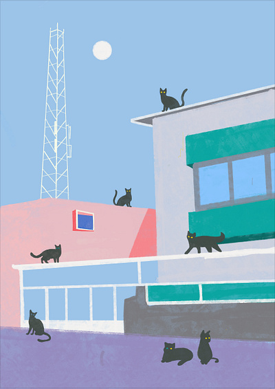 Cats 2d art cartoon cats design illustration
