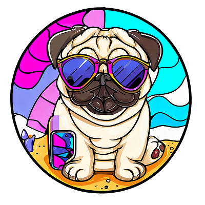 Beach doggy animal design dog graphic design illustration