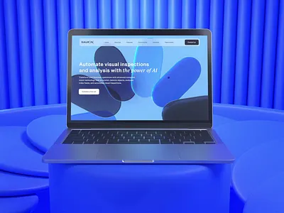 Computer vision website 3D animation 3d 3d abstract 3d illustrations 3d mockup abstract ai artificial intelligence blue clean computer vision face id face scan glass interaction landing laptop saas scroll animation smart home tracking