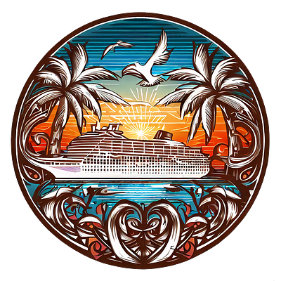 Cruise logo cruise design graphic design illustration logo vector