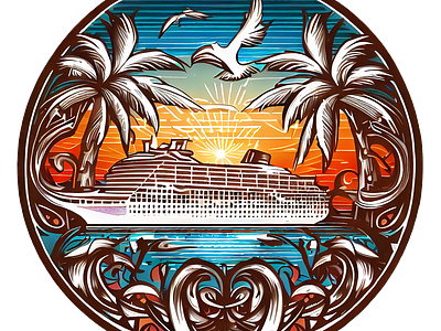 Cruise logo cruise design graphic design illustration logo vector