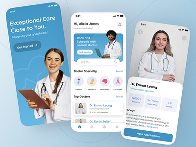 Healthcare Mobile App UI app design doctor app doctor appointment app doctor on demand app health app healthcare healthcare app mobile app mobile app design ui design uiux
