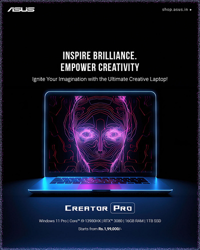 Creator Laptop Banner Concept banner branding design graphic design typography ui ux