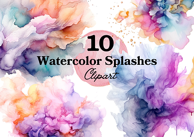 Watercolor Splash Clipart Pack clipart color splash png watercolor