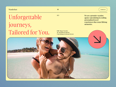 Wanderlust - Vacation Agency Website agency branding design graphic design landing page travel ui vacation web design