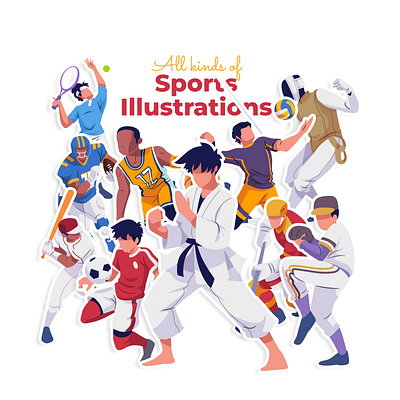 Sports illustrastions branding custom illustration design flat gradient graphic design illustration logo ui vector