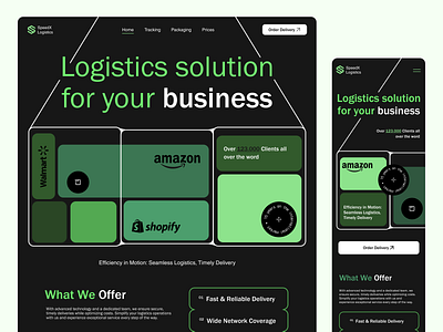 Logistics Company Main Page business delivery dribbble landing page logistics minimalistic mobile site modern service site startup ux uxui webdesign website