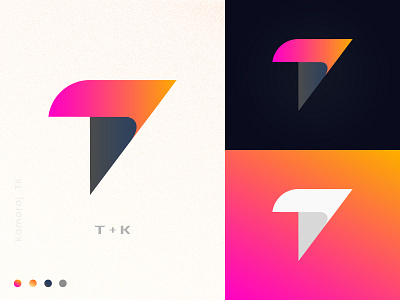 TK Logo Design 3d blue and white branding graphic design illustration logo logo design motion graphics ui