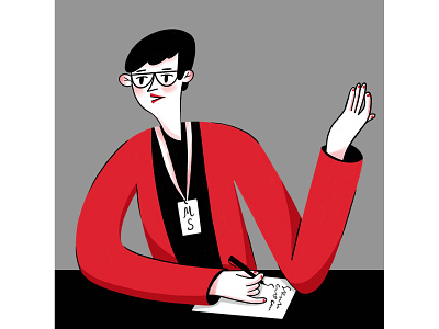 Interpreter character character characterdesign chat female illustration illustrator interpreter profession red