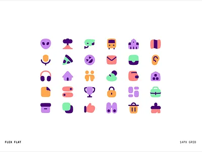 Flex Icons - Flat vs Duo branding design flat icons illustration illustrator logo minimal ui vector web