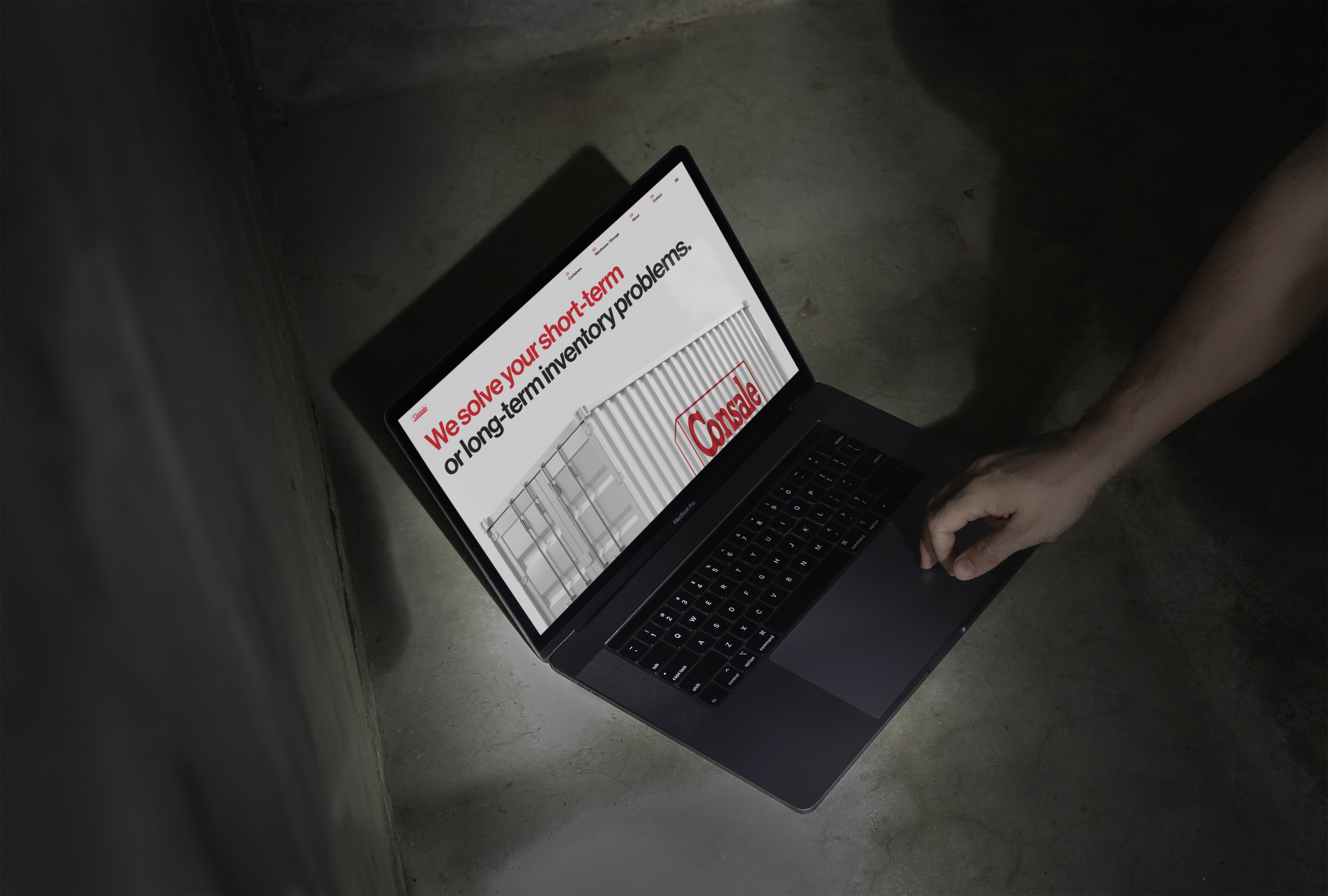 Containers Landing Page branding clean container design informative landing logistics minimal services storage ui ux