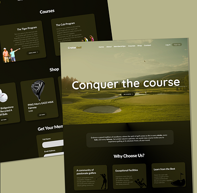 Golf Club Website Mockup branding design graphic design typography ui ux