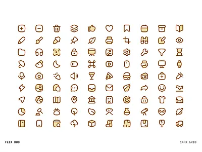 Flex Duo Icons branding design flat icons illustration illustrator logo minimal ui vector web