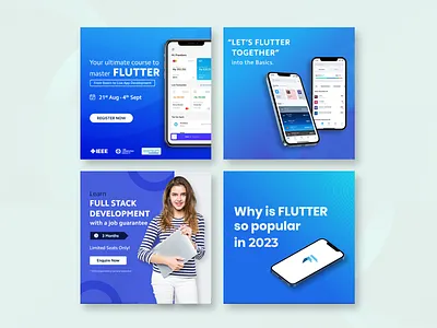 Social Media - Posts app branding design flat illustration typography web website