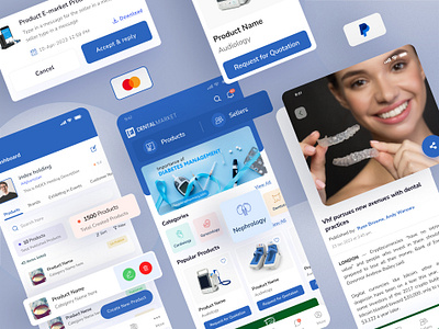 Dental Marketplace Mobile App app application branding dental design designs graphic design logo marketplace marketplace app medical typography ui ux