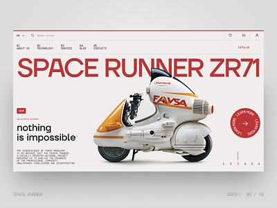space runner 3d ai auto bike landing landingpage motorsport space ui uiux ux web website
