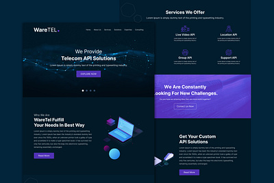 WareTEL - Telecom API Solutions Website brand design branding design figma graphic design telecom website ui ux website website design