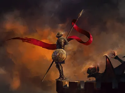 Sunset art digital painting fantasy fantasy art illustration monsters