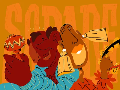 Sodade creole fun illustration latin maracas music saudade simple sodade song tambourine yellow