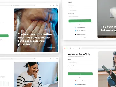 Productivity Web Design - SignUp and Sign In Flow ui