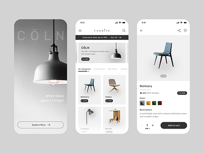 Furnite - Furniture Mobile App app commerce figmadesign furniture mobile app ui ui design ui inspiration ux design