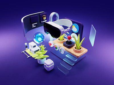 Mixed Reality Tutorial 3d ar blender diorama illustration isometric mixed reality process render tutorial vision pro vr