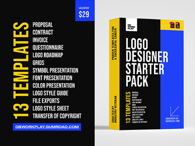 The logo designer starter pack brand design brand identity branding brands logo logo book logo design logo designer logo invoice logo presentation logo style sheet logo template logomark symbol visual identity