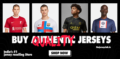 The Jersey Club ( Website Referral Banner ) ecommerce website football jersey stoyre website banner