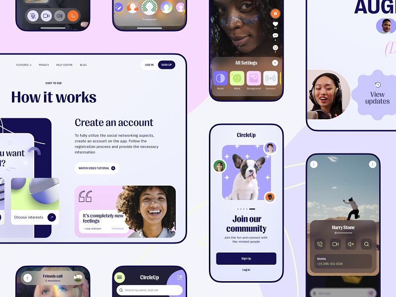 AR Social Network Design app design ar augmented reality communication design graphic design interaction design interface mobile mobile app mobile design social social network ui user experience user interface ux web web design web pages