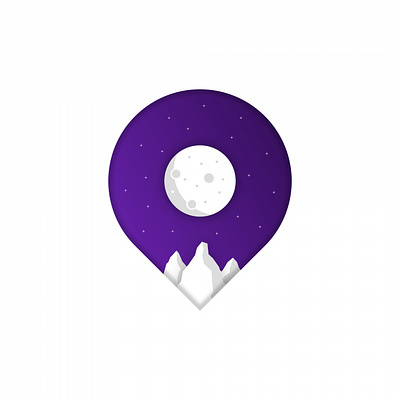 Moon location branding design graphic design illustration logo