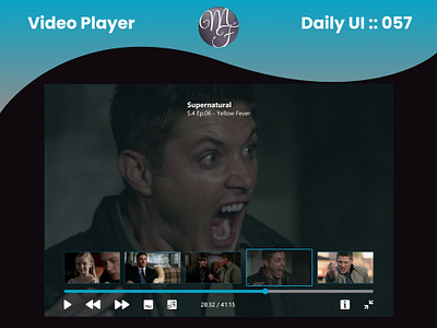 Video Player Daily UI 057 application branding daily ui design graphic design illustration movie next play previous scene serie show streaming supernatural ui ux video player website