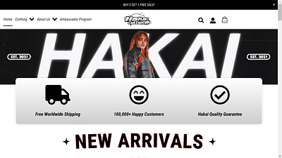 Hakai Culture Anime Apparel Website Design ( Live Project ) anime clothing branding ecommerce graphic design shopify ui